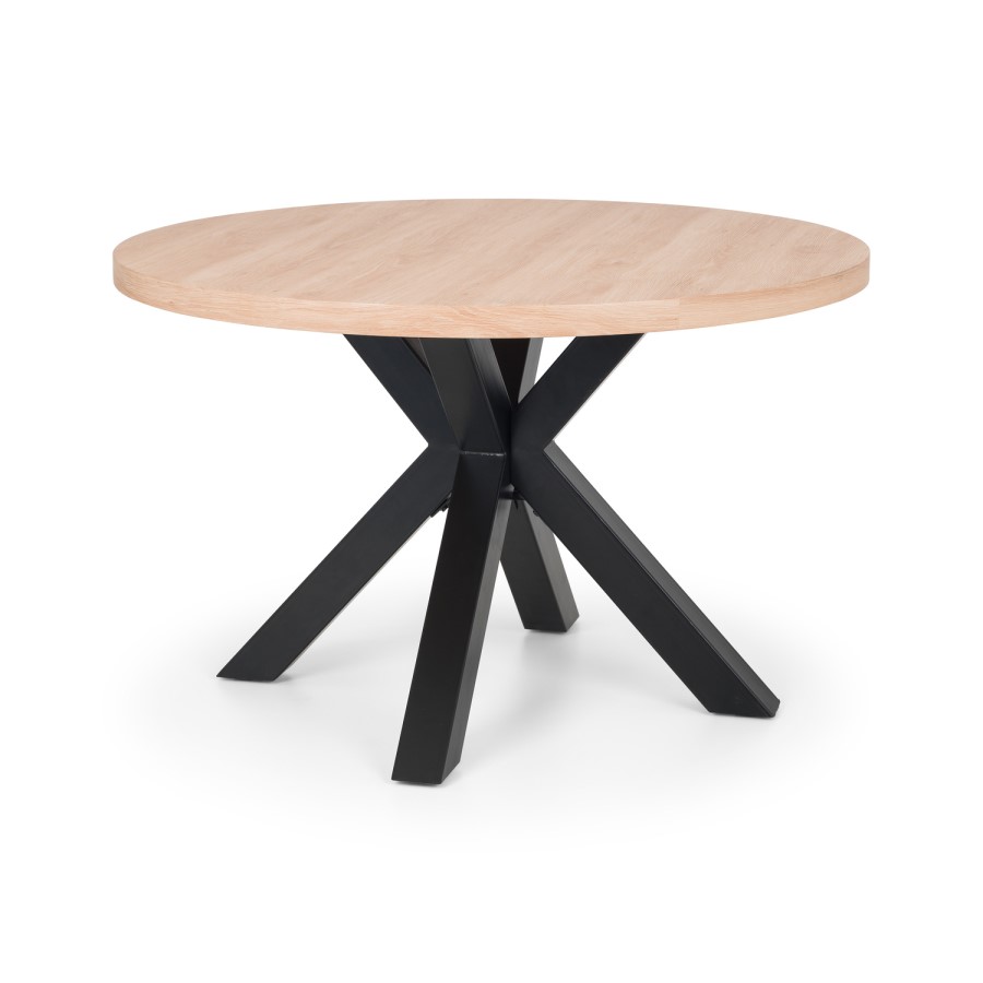 GRADE A1 - Round Oak Dining Table - Seats 4 - Julian Bowen