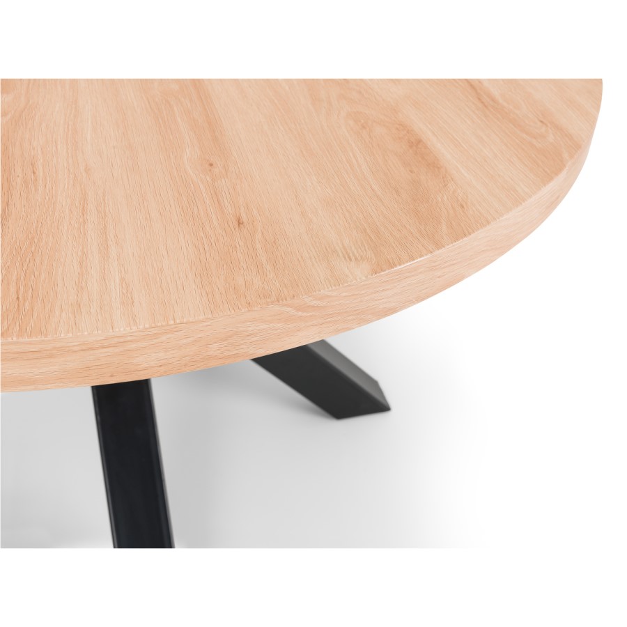 GRADE A1 - Round Oak Dining Table - Seats 4 - Julian Bowen