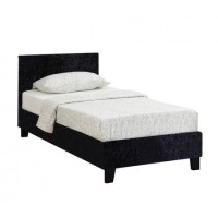 Birlea Berlin Single Bed Upholstered in Crushed Black Velvet