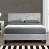 Birlea Berlin Double Bed Upholstered in Steel Crushed Velvet