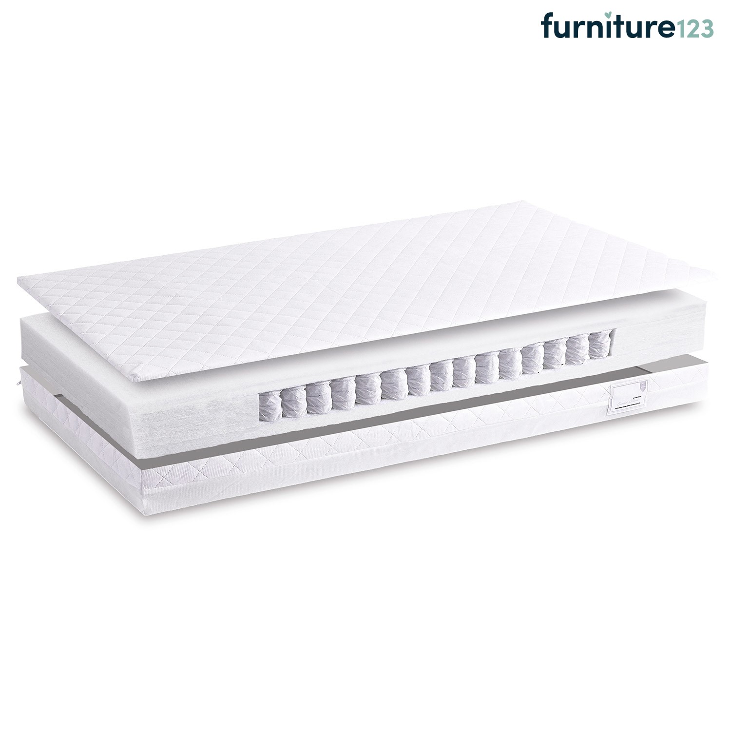 Pocket Sprung Cot Bed Mattress with Removable Hypoallergenic Cover