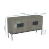 Large Sideboard in Grey Wood with Industrial Finish - Bijou