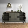 Large Sideboard in Grey Wood with Industrial Finish - Bijou