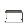 Square Grey Coffee Table with Metal Base - Bijou