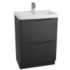 Black Free Standing Bathroom Vanity Unit &amp; Basin - W600 x H850mm - Oakland