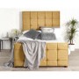 Brooklyn King Bed Frame in Ochre Plush Velvet