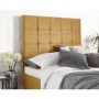 Brooklyn King Bed Frame in Ochre Plush Velvet