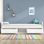 Blake White Single Bed Frame with Pull Out Storage Drawers