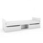 Blake White Single Bed Frame with Pull Out Storage Drawers