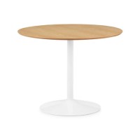 Round Oak & White Dining Table - Seats 4 - Julian Bowen Blanco