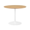 Round Oak &amp; White Dining Table - Seats 4 - Julian Bowen Blanco