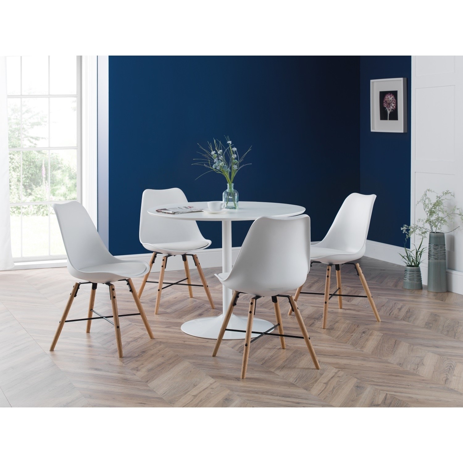Round Dining Table 4 Chairs In White, Round White Dining Tables For 4×4