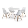 Round Dining Table &amp; 4 Chairs in White - Blanco