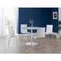 Round Dining Set with 4 Chairs & Metal Legs - Blanco