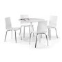 Round Dining Set with 4 Chairs & Metal Legs - Blanco