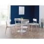 Dining Table & 4 Chairs in White & Oak Top - Blanco