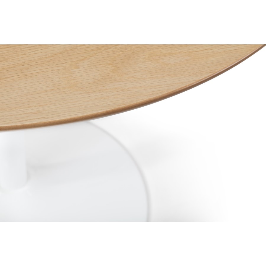 Dining Table & 4 Chairs in White & Oak Top - Blanco