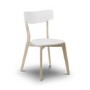 Dining Table & 4 Chairs in White & Oak Top - Blanco