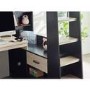Light Oak and Black High Sleeper Gaming Bed with Desk - Blaze