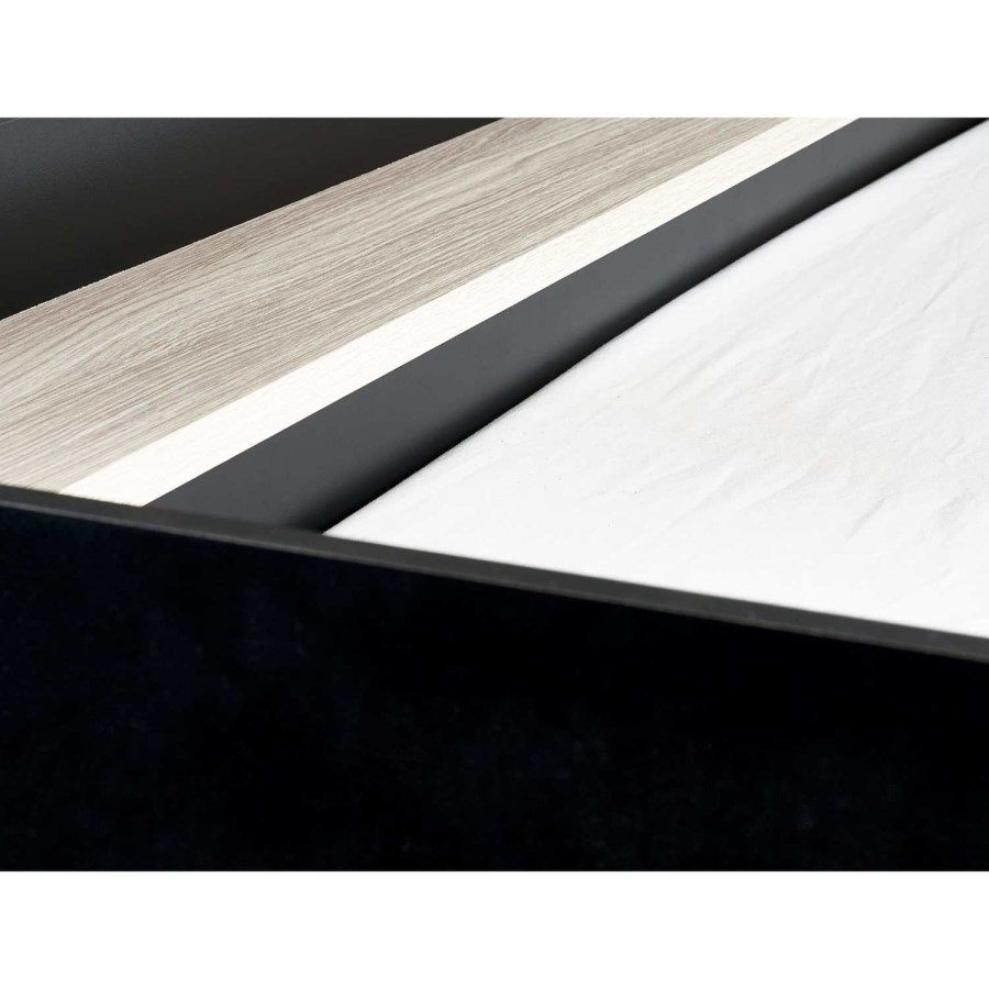 Light Oak and Black High Sleeper Gaming Bed with Desk - Blaze