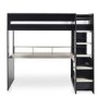 Light Oak and Black High Sleeper Gaming Bed with Desk - Blaze