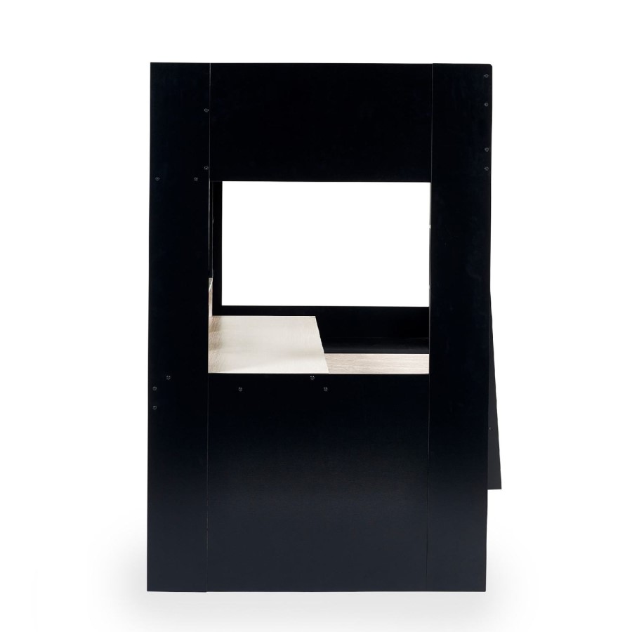 Light Oak and Black High Sleeper Gaming Bed with Desk - Blaze