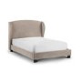 Blenheim Wing Double Bed Upholstered in Beige Velvet 