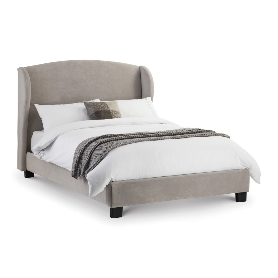 Blenheim Wing Upholstered Beige King Size Bed 