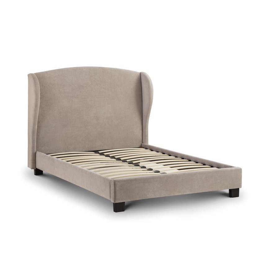 Blenheim Wing Upholstered Beige King Size Bed 
