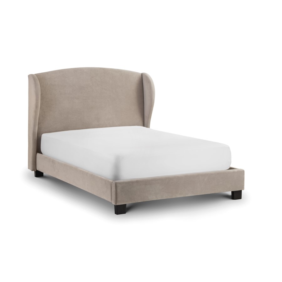 Blenheim Wing Upholstered Beige King Size Bed 