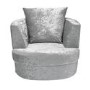 LPD Small Swivel Snuggler Chair in Silver Crushed Velvet - Bliss