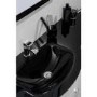 White Left Hand Vanity Unit & Black Glass Basin - Without Toilet