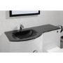 White Left Hand Vanity Unit & Black Glass Basin - Without Toilet