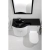 White Left Hand Vanity Unit &amp; Black Glass Basin - Without Toilet