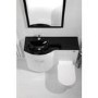 White Left Hand Vanity Unit & Black Glass Basin - Without Toilet