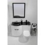 White Left Hand Vanity Unit & Black Glass Basin - Without Toilet