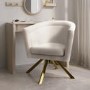 Cream Velvet Swivel Dressing Table Chair - Blaire 