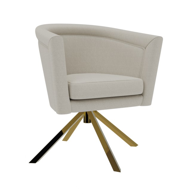 Cream Velvet Swivel Dressing Table Chair - Blaire 