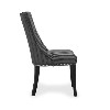 Bellbrook Velvet Stripe Charcoal Pair of Chairs