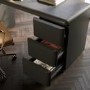 Black Modern Office Desk with Drawers - Banks 