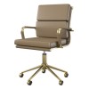 Brown Faux Leather Swivel Office Chair - Benson