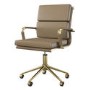 GRADE A2 - Brown Faux Leather Swivel Office Chair - Benson