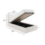 Off-White Boucle Single Ottoman Bed with Scalloped Headboard - Boba