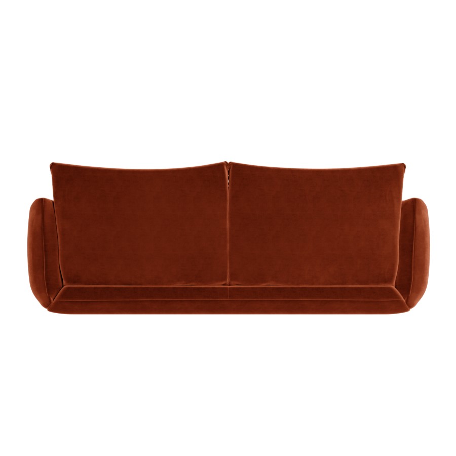 GRADE A1 - Burnt Orange Velvet 3 Seater Sofa - Bodi