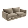 GRADE A1 - Low Curved 3 Seater Sofa in Mink Velvet - Bodi
