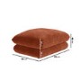 Large Burnt Orange Velvet Footstool - Bodi