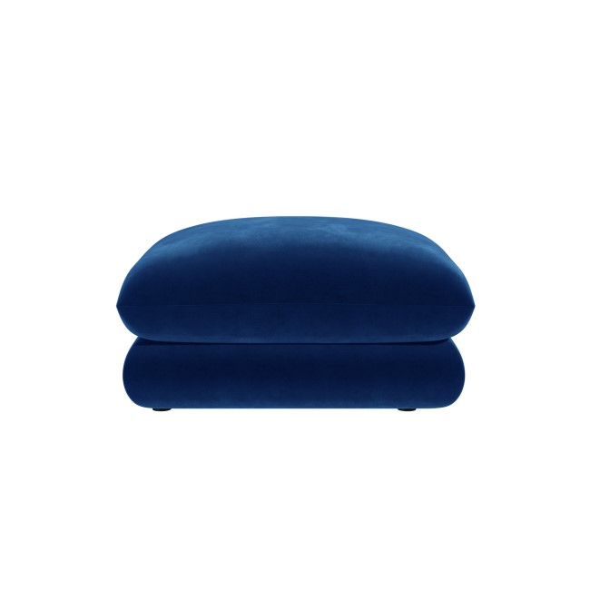 Large Navy Velvet Footstool - Bodi