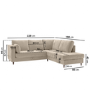 Cream Fabric Corner Sofa Bed with Storage - Seats 4 - Boe