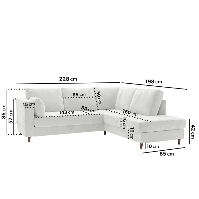 GRADE A1 - 4 Seater Corner Sofa Bed with Storage in Soft Cream Chenille Fabric - Boe