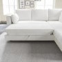 GRADE A1 - 4 Seater Corner Sofa Bed with Storage in Soft Cream Chenille Fabric - Boe